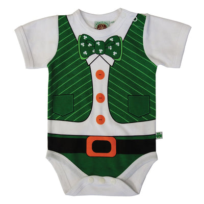 Full Leprechaun Print Baby Vest