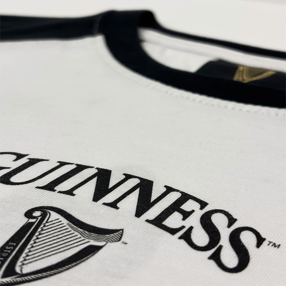 Guinness “Game Time” Long Sleeve T-shirt in White & Black