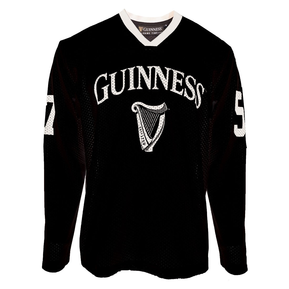 Guinness Harp Long Sleeve Mesh Top in Black