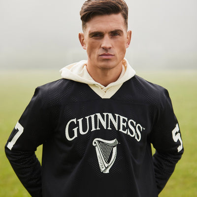 Guinness Harp Long Sleeve Mesh Top in Black