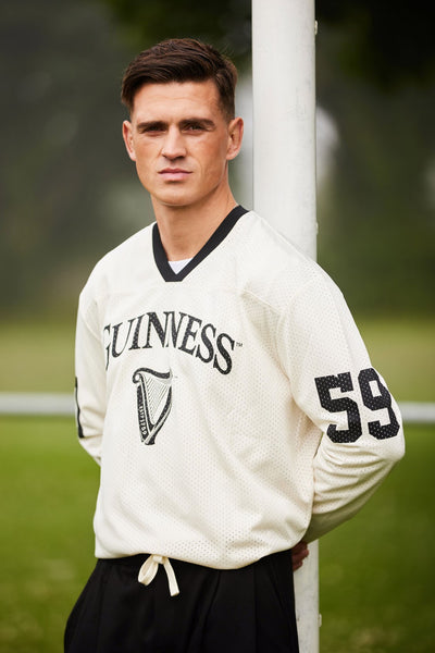 Guinness Harp Mesh Long Sleeve Top in Cream