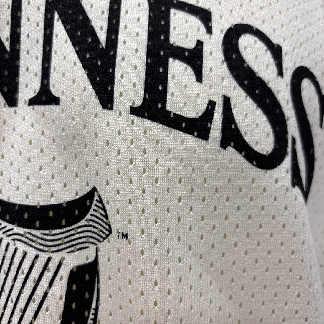 Guinness Harp Mesh Long Sleeve Top in Cream