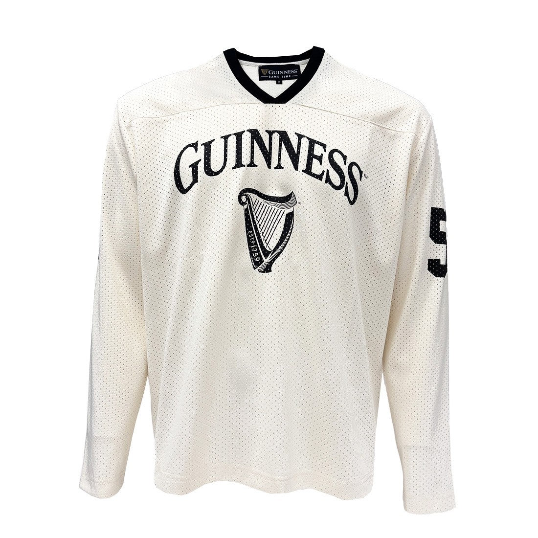 Guinness Harp Mesh Long Sleeve Top in Cream