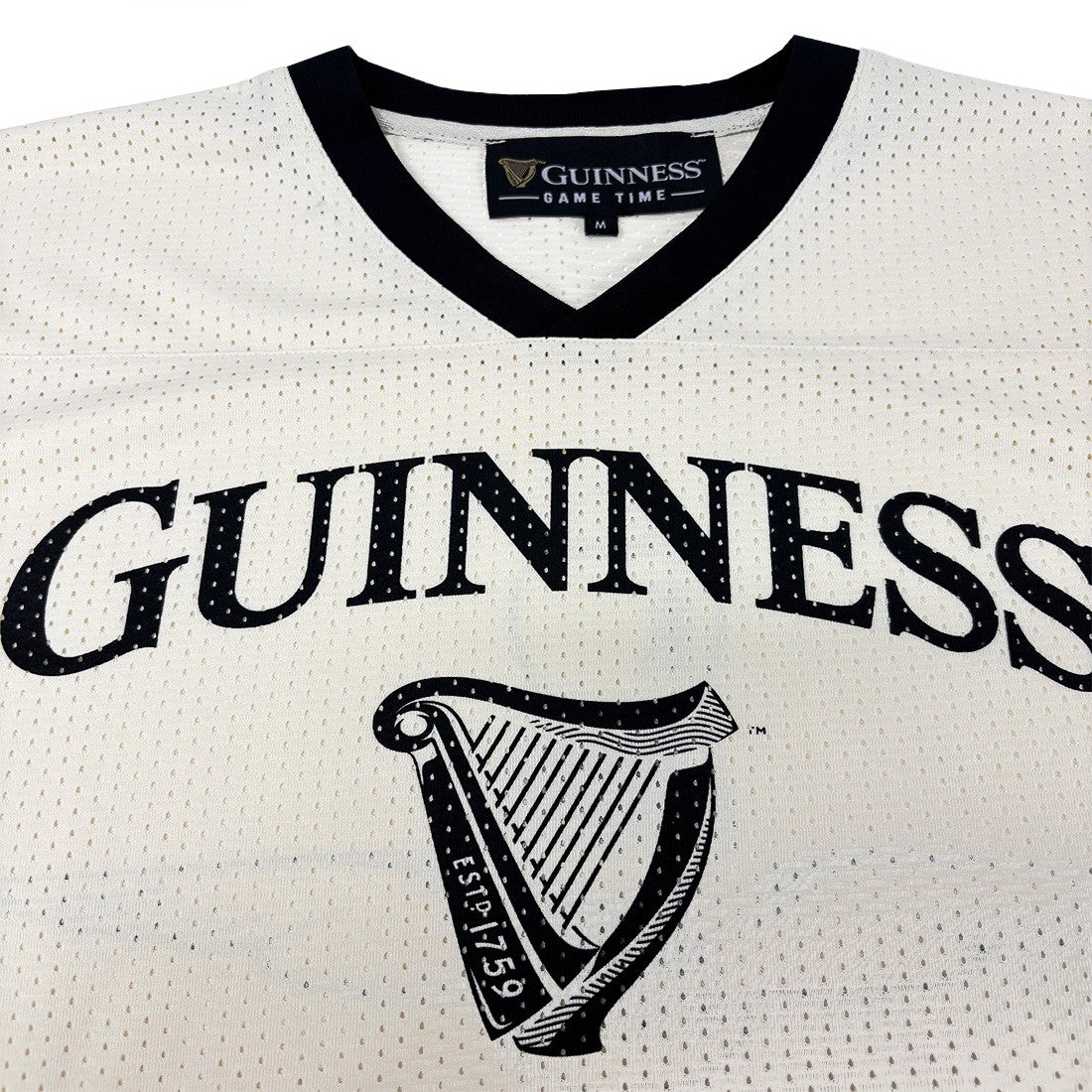 Guinness Harp Mesh Long Sleeve Top in Cream