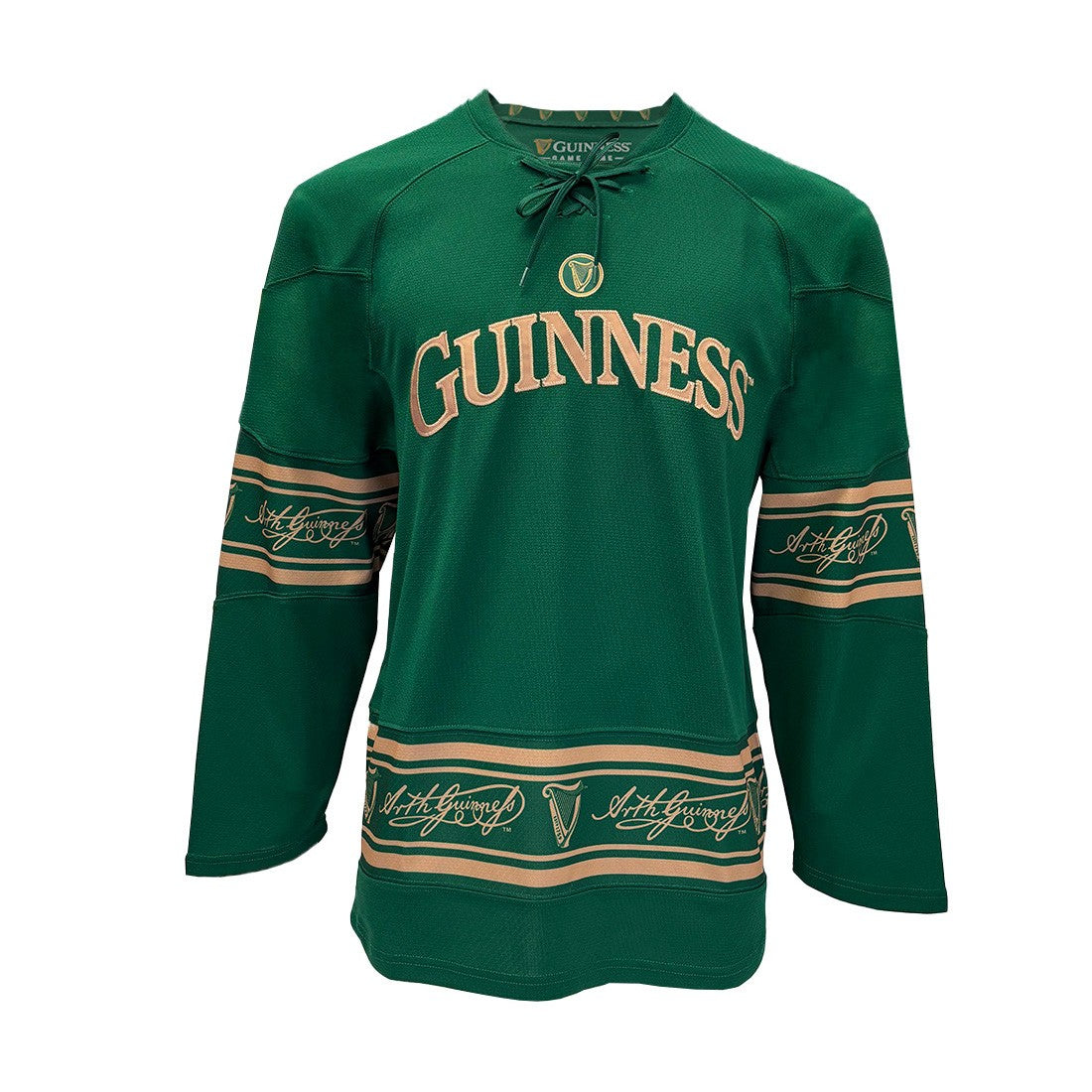 Guinness Toucan Mesh Long Sleeve Top in Green & Gold
