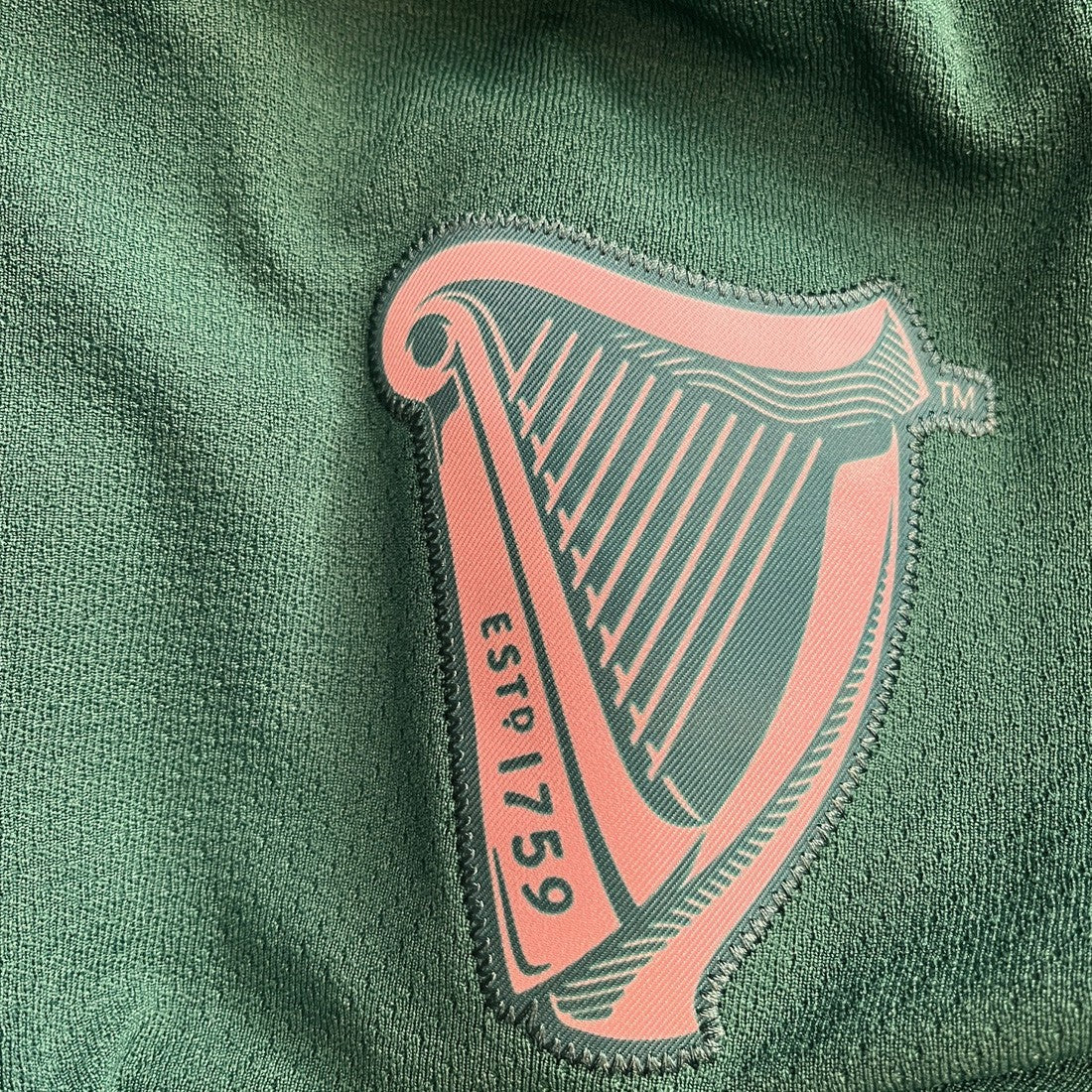 Guinness Toucan Mesh Long Sleeve Top in Green & Gold