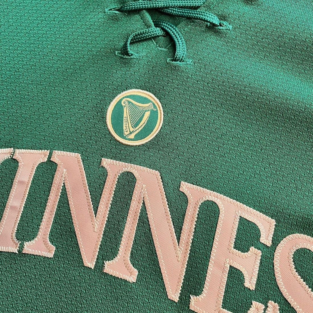 Guinness Toucan Mesh Long Sleeve Top in Green & Gold