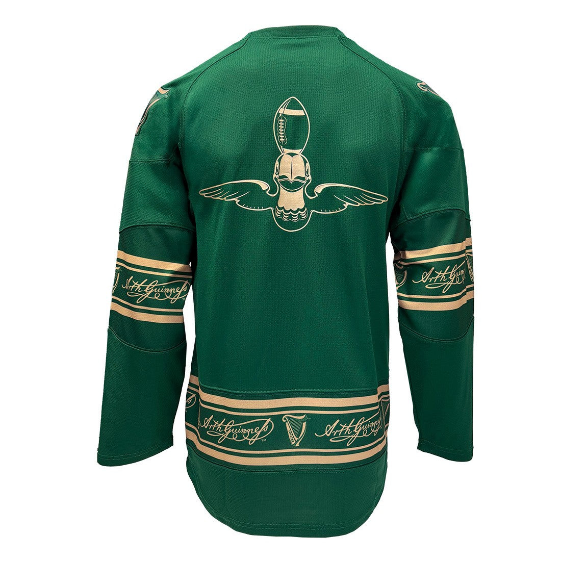 Guinness Toucan Mesh Long Sleeve Top in Green & Gold