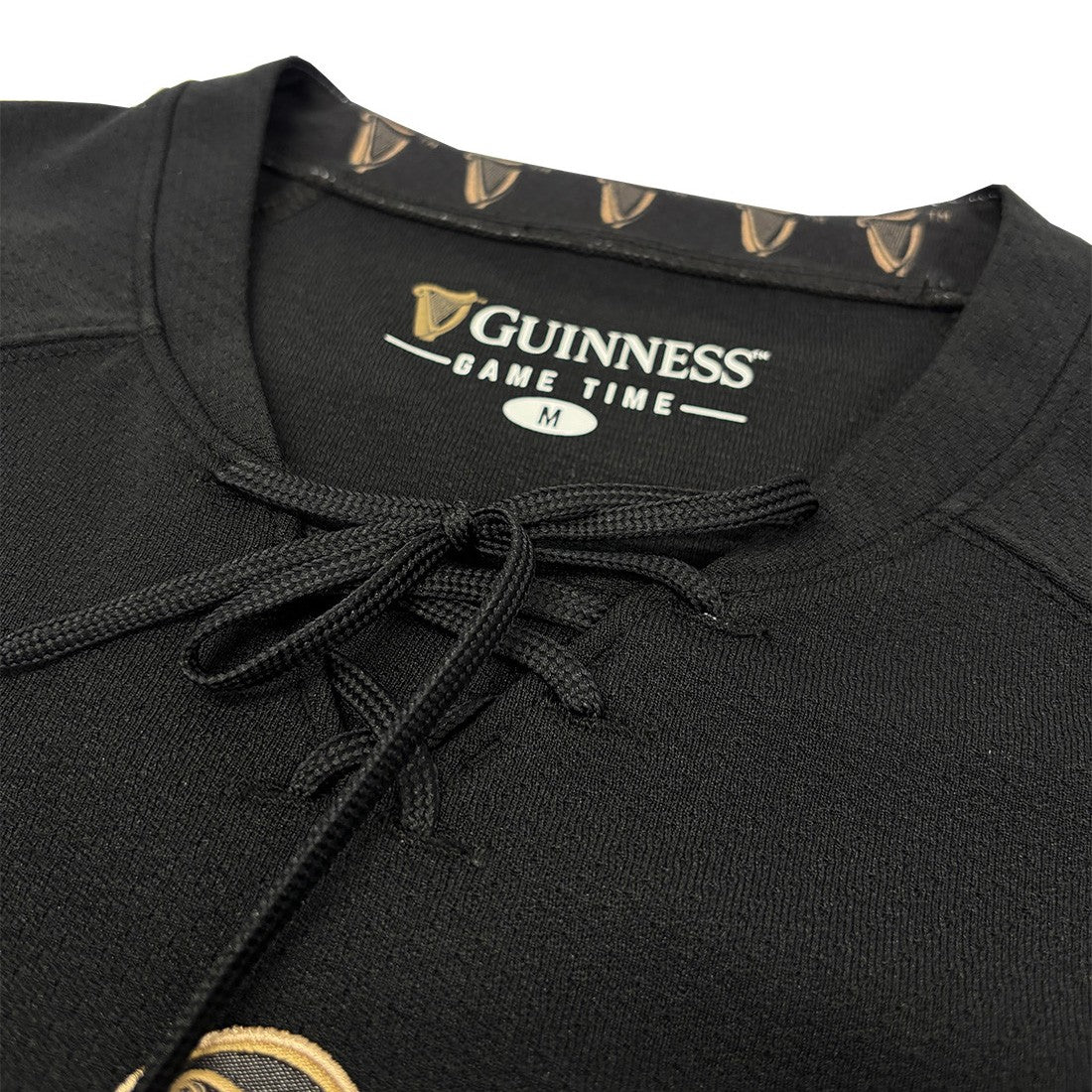 Guinness Toucan Mesh Long Sleeve Top in Black & Gold