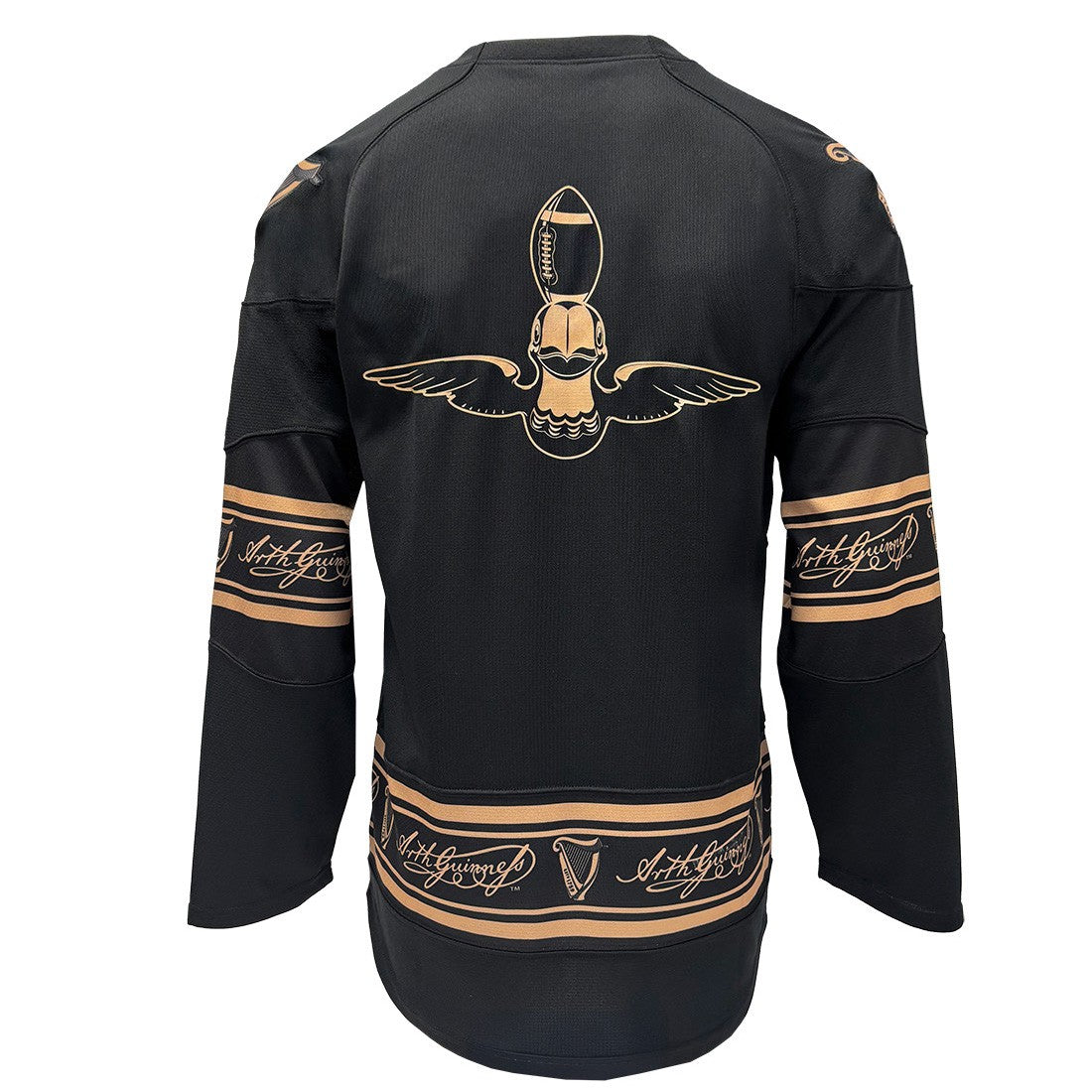 Guinness Toucan Mesh Long Sleeve Top in Black & Gold