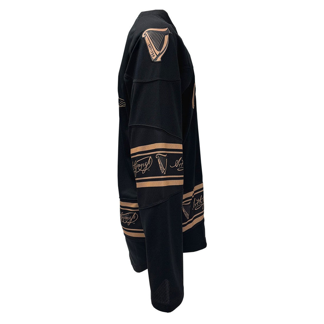 Guinness Toucan Mesh Long Sleeve Top in Black & Gold