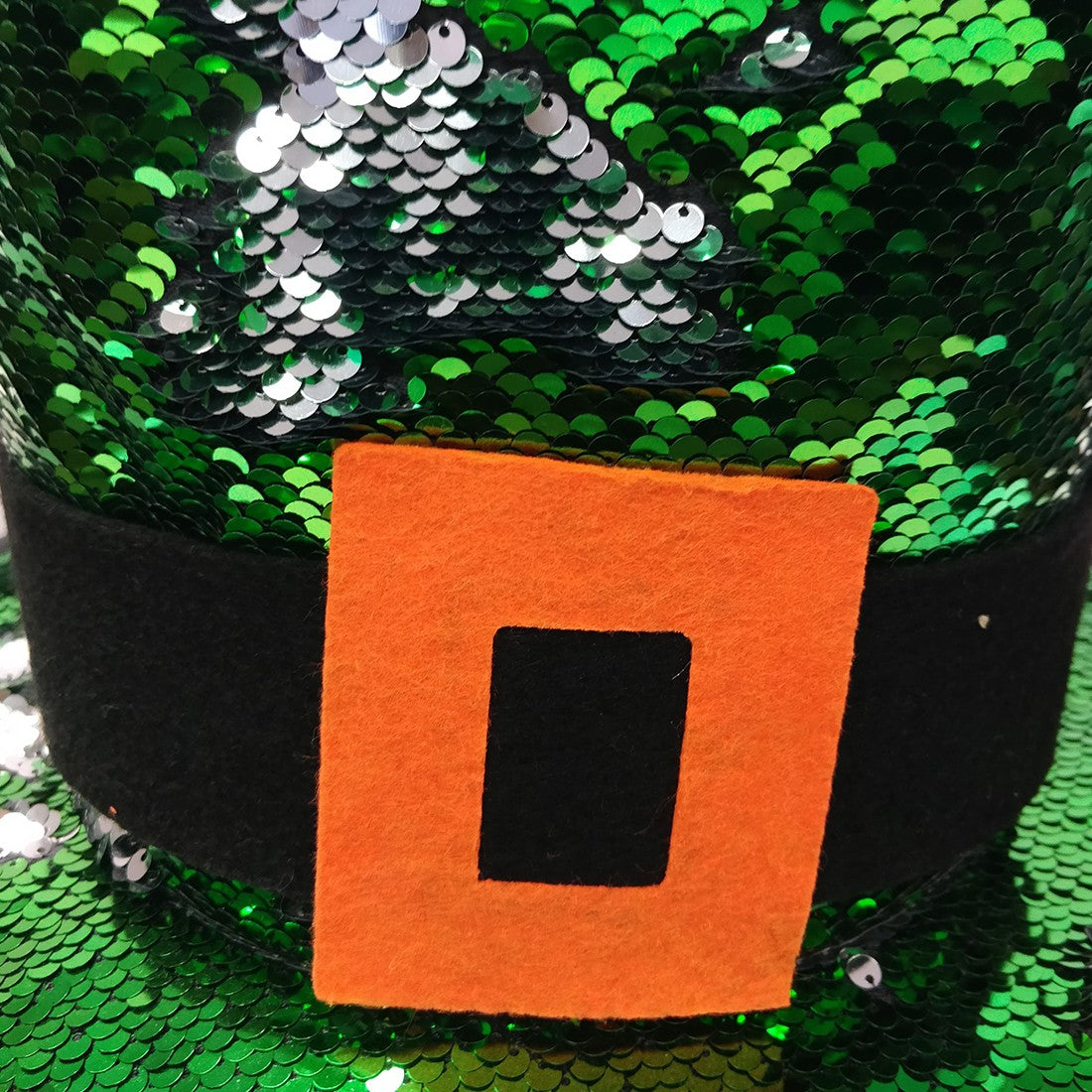 Kids Green 2 Way Sequin Leprechaun Hat