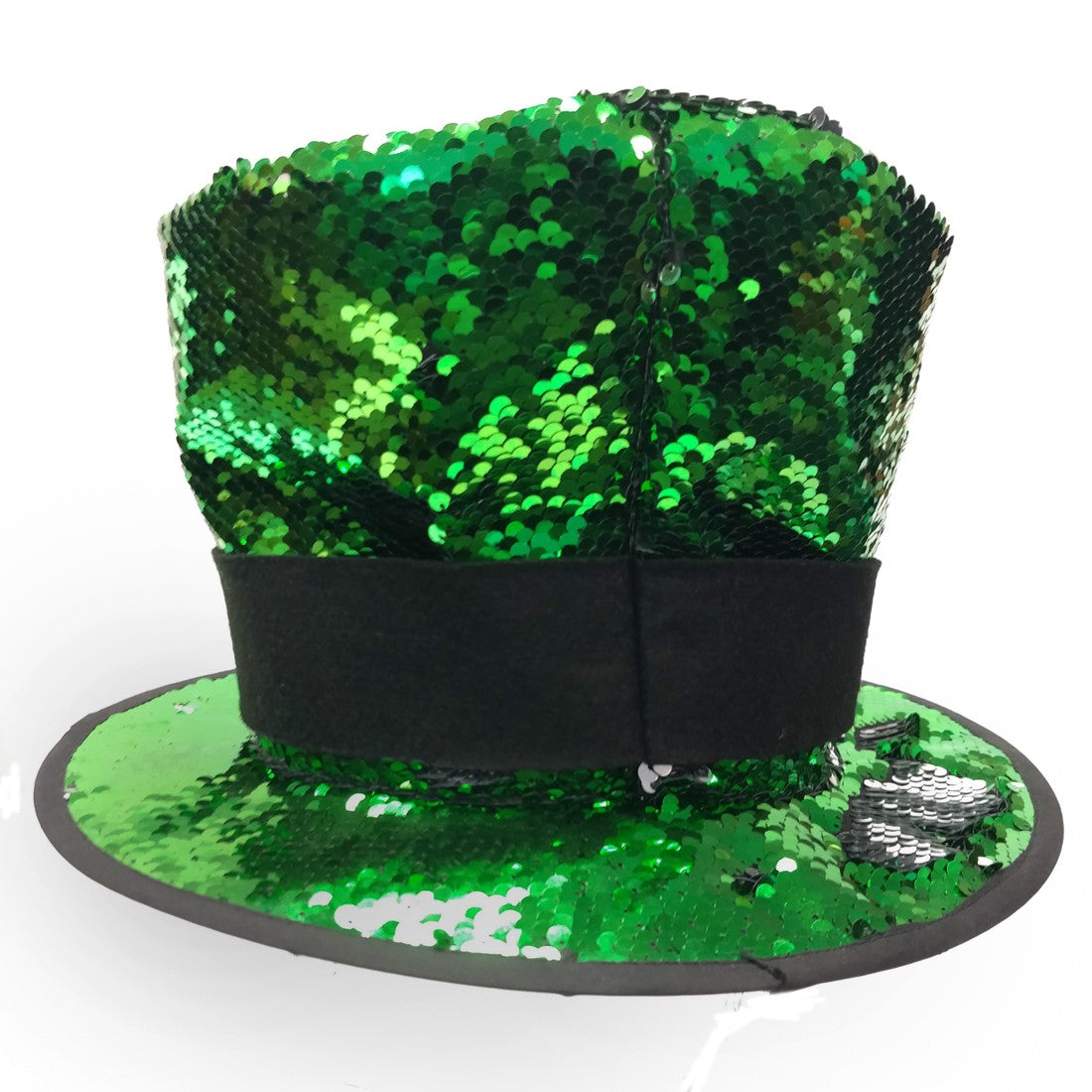 Kids Green 2 Way Sequin Leprechaun Hat