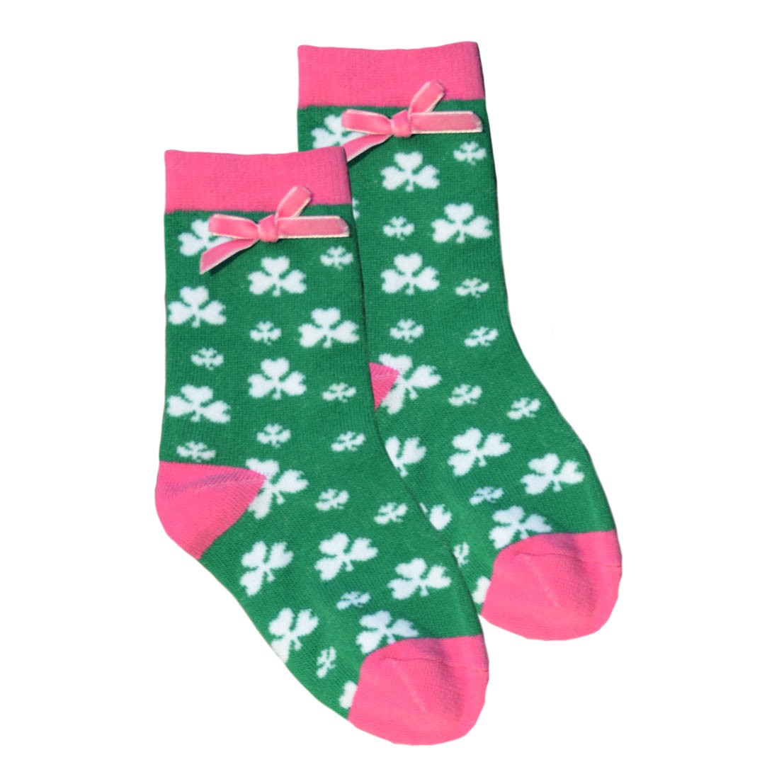 Green and pink Overall Shamrock Kids socks
