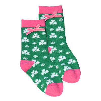 Green and pink Overall Shamrock Kids socks