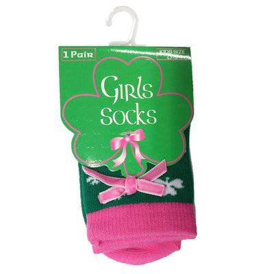 Green and pink Overall Shamrock Kids socks