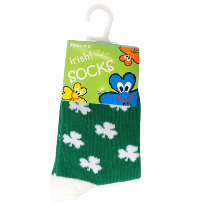 Green and white Overall Shamrock Kids socks