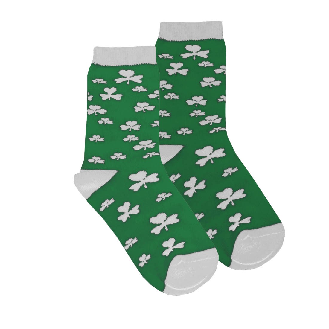 Green and white Overall Shamrock Kids socks
