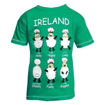 Green Happy Sheep Kids T-shirt
