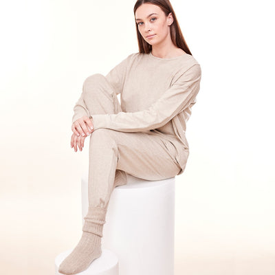 Green Island Unisex Loungewear Set in Oat