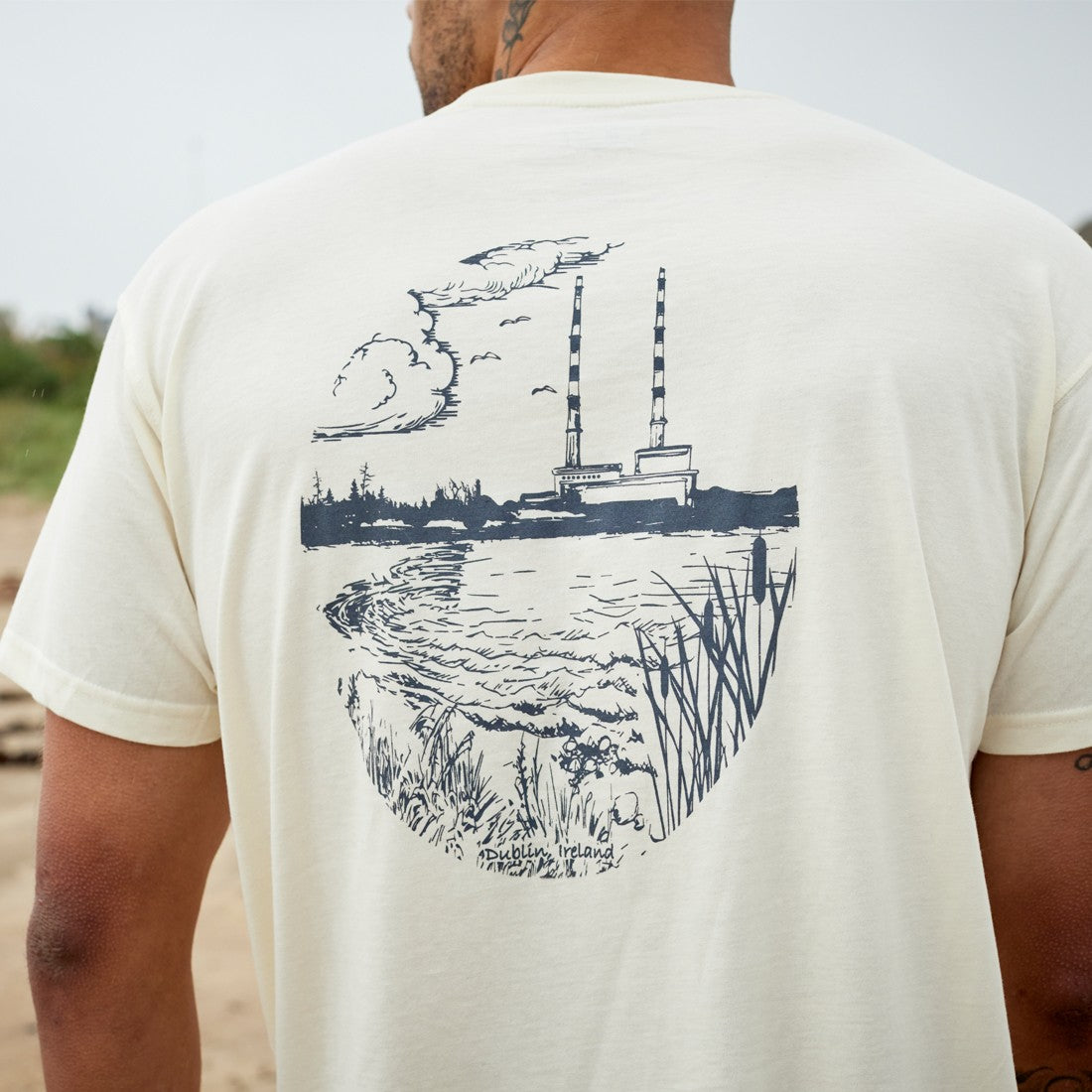 Green Island Poolbeg Sketch Short-sleeve T in Cream