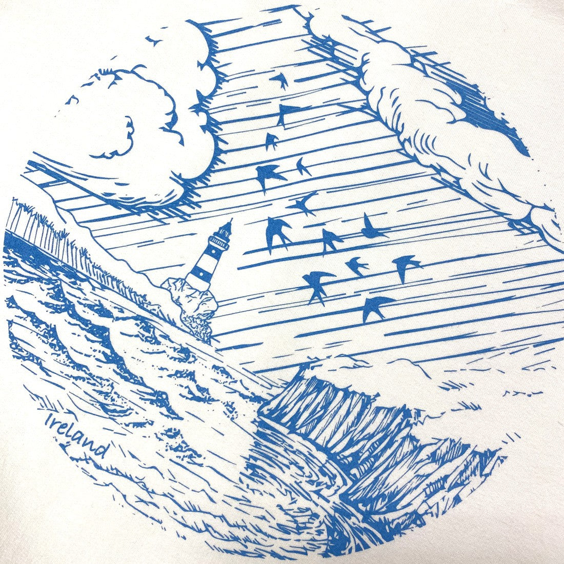 Green Island Light House Sketch Short-sleeve T in Cream