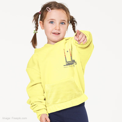 Green Island Poolbeg Sketch Kids Hoodie in Yellow