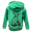 Green Island Stag Sketch Kids Hoodie in Green