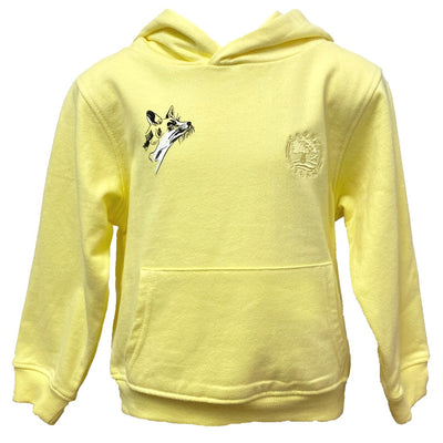 Green Island Fox Sketch Kids Hoodie in Yellow