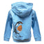 Green Island Robin Sketch Kids Hoodie in Blue