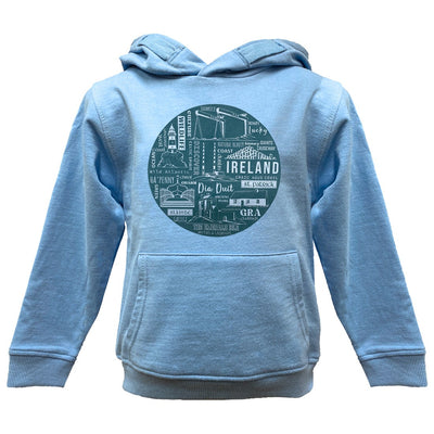 Green Island Myths & Legends Sketch Kids Hoodie in Blue