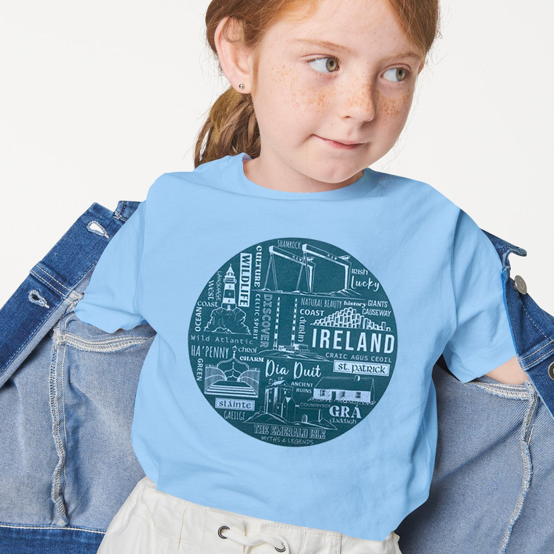 Green Island Myths & Legends Sketch Kids T in Blue
