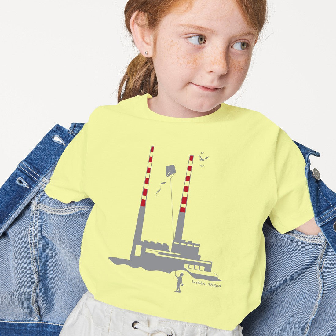 Green Island Poolbeg Sketch Kids T in Yellow