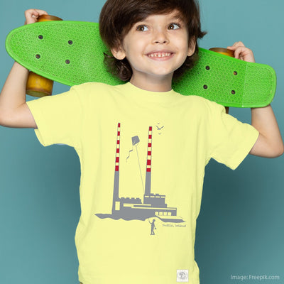 Green Island Poolbeg Sketch Kids T in Yellow