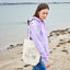 Green Island Lighthouse Sketch Tote Bag in Natural & Blue