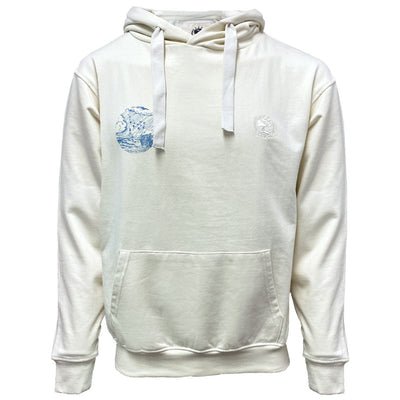 Green Island Lighthouse Sketch Cross Hoodie in Cream
