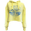 Green Island Lighthouse Sketch Cropped Ladies Hoodie in Yellow