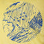 Green Island Lighthouse Sketch Cropped Ladies Hoodie in Yellow