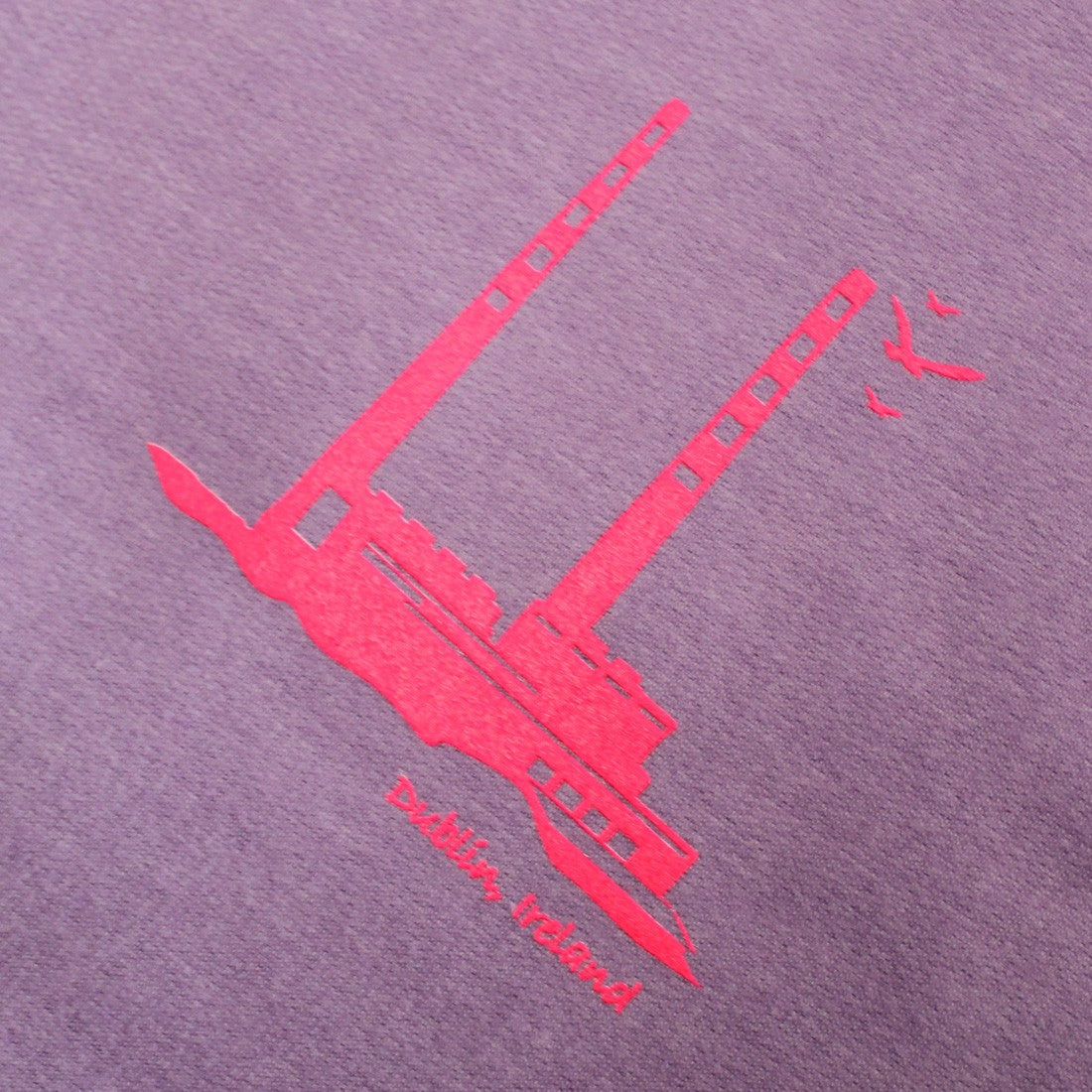 Green Island Poolbeg Sketch Cropped Ladies Hoodie in Lilac