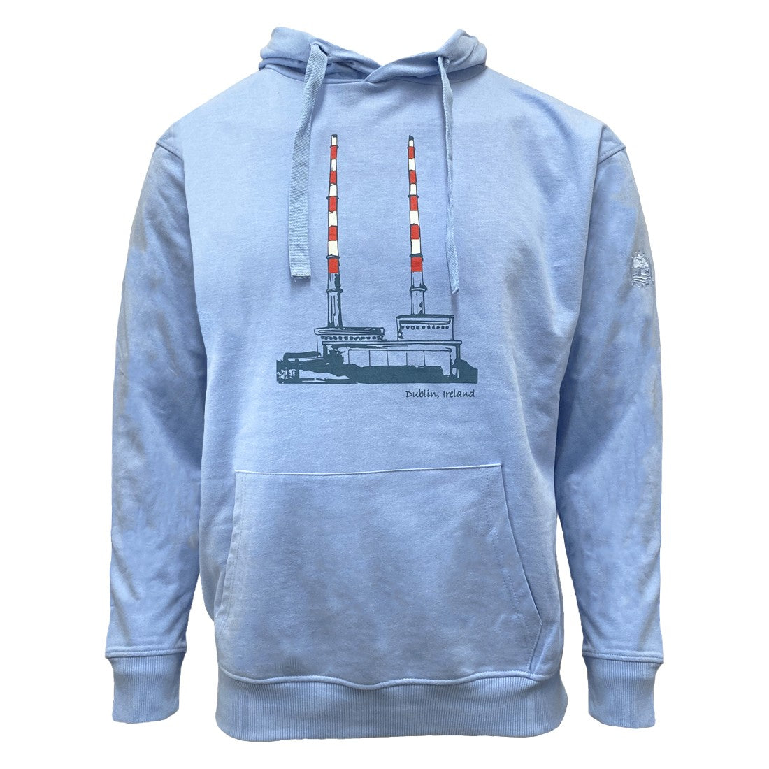 Green Island Poolbeg Sketch Cross Hoodie in Blue