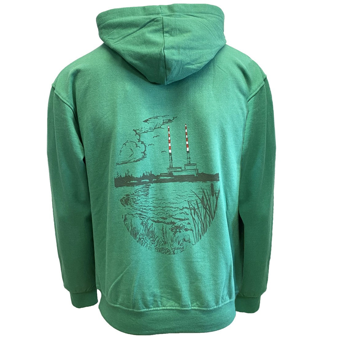 Green Island Poolbeg Sketch Cross Hoodie in Emerald