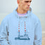 Green Island Poolbeg Sketch Cross Hoodie in Blue