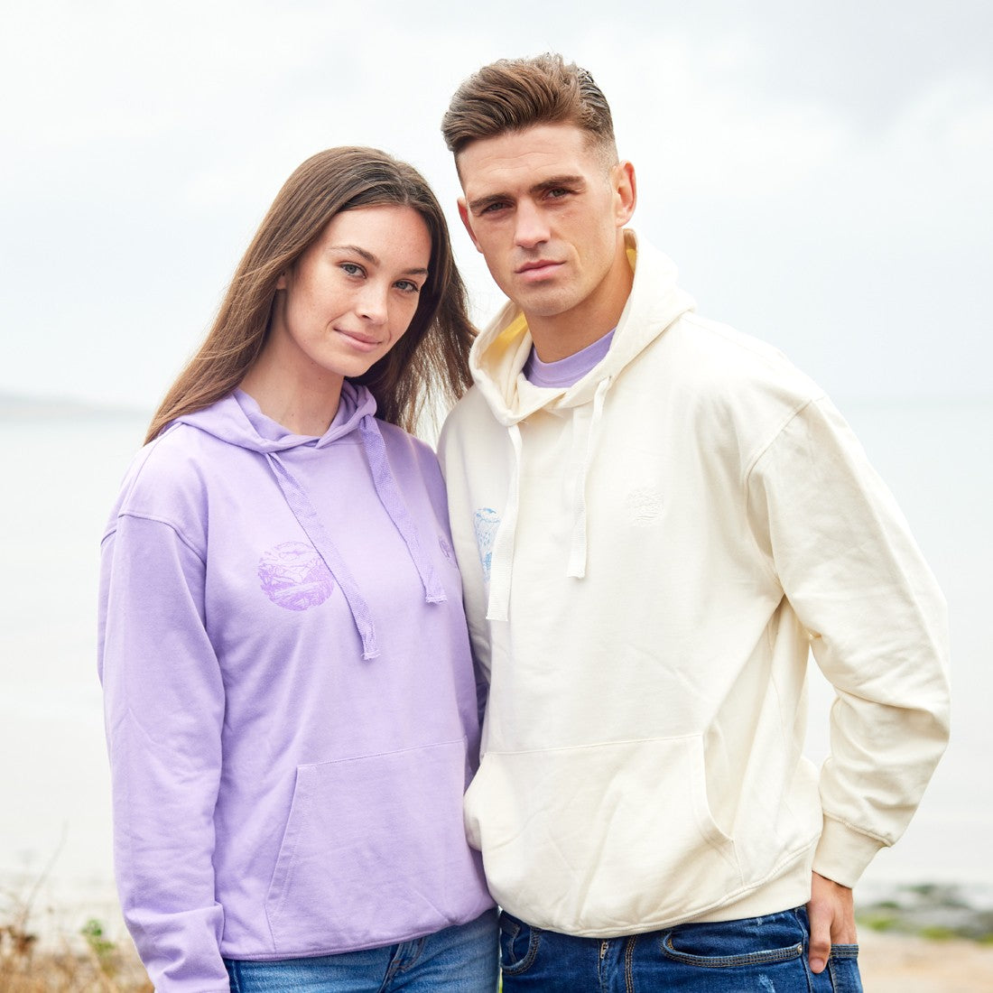 Green Island Land Sketch Cross Hoodie in Lilac