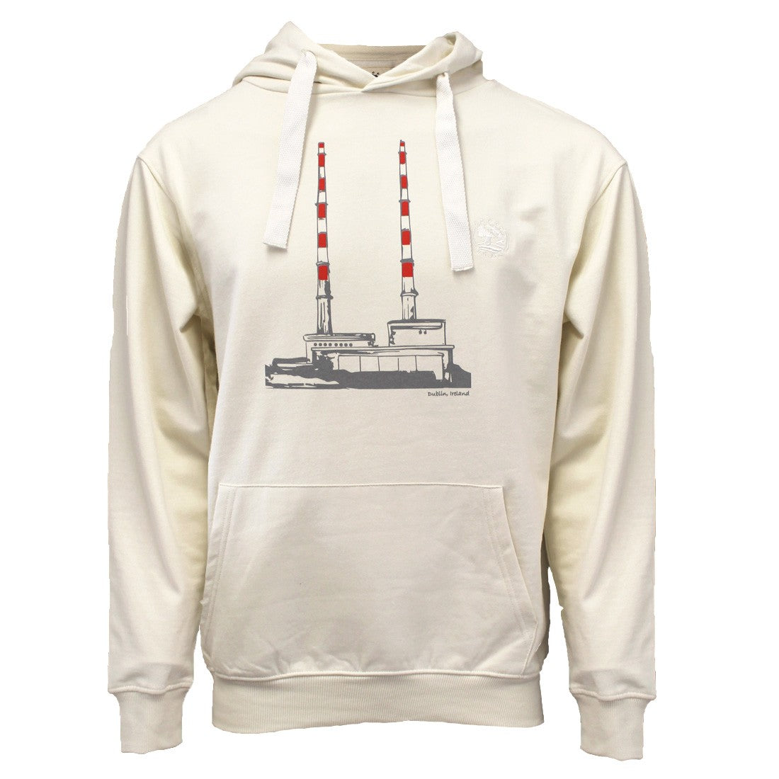 Green Island Poolbeg Sketch Cross Hoodie in Cream