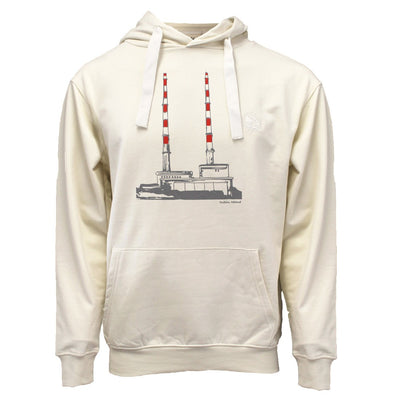 Green Island Poolbeg Sketch Cross Hoodie in Cream