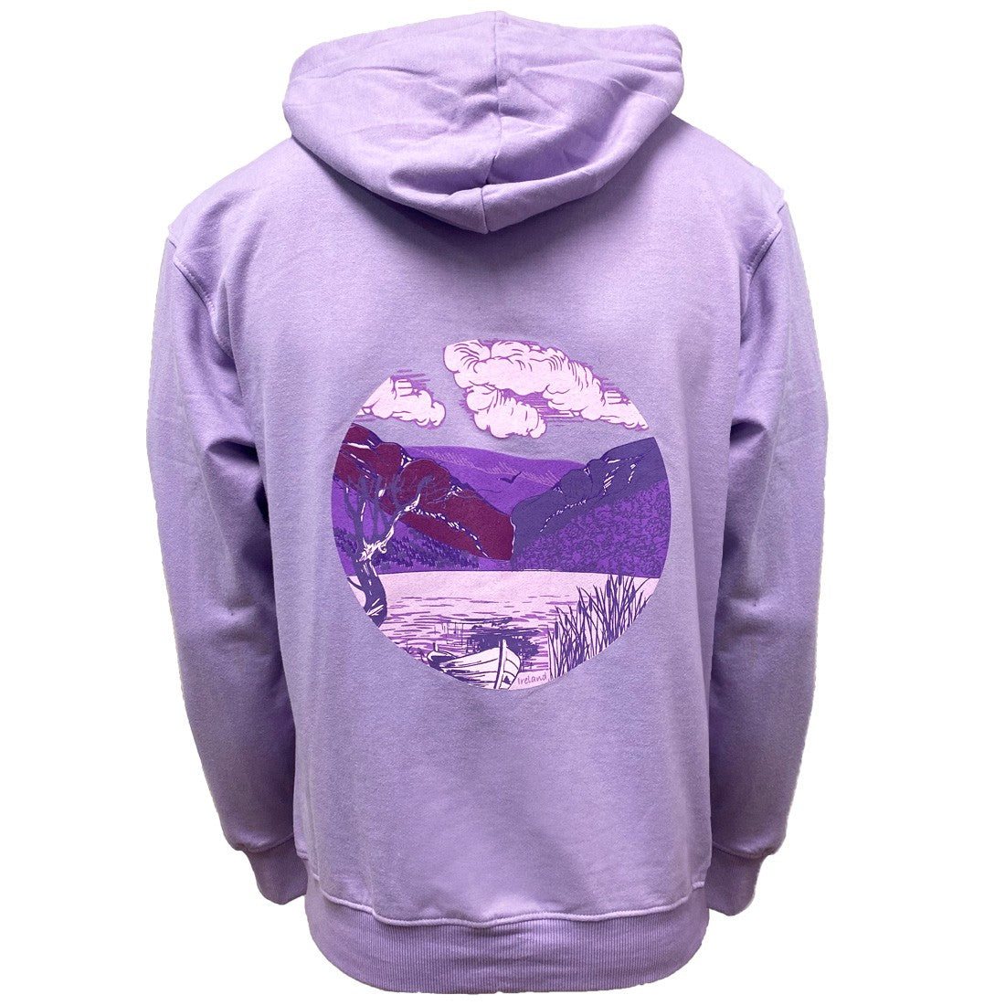 Green Island Land Sketch Cross Hoodie in Lilac