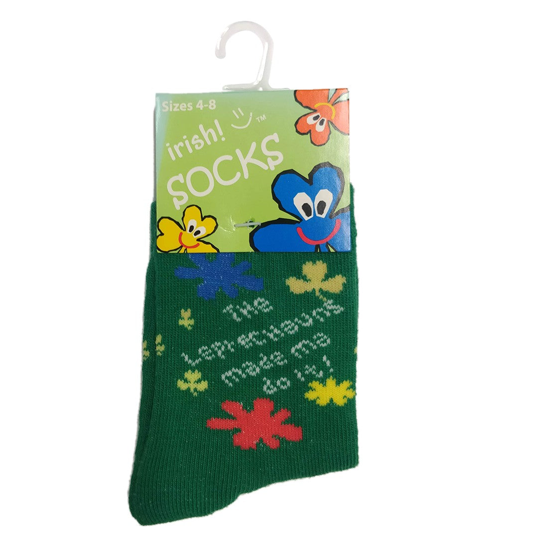 Green Leprechauns Made Me do it Kids Socks
