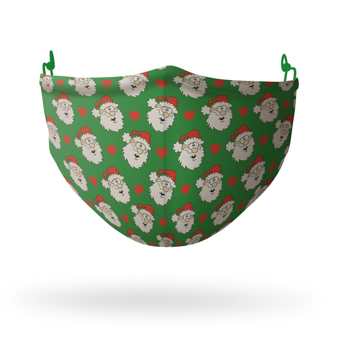 Adult Green Overall Santa Heart Barrier Mask (NSAI SWIFT 19 Compliant)