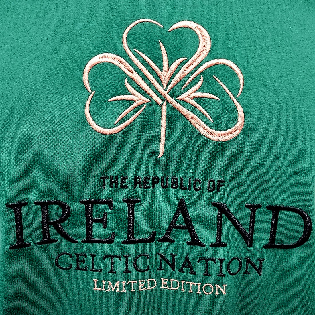 Green Shamrock Embroidered Hoodie