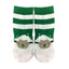 Green/ White Stripe Woolly Sheep Kids Socks